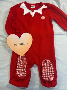 Elf on the Shelf - Red Kids One Piece Pajamas/Footie